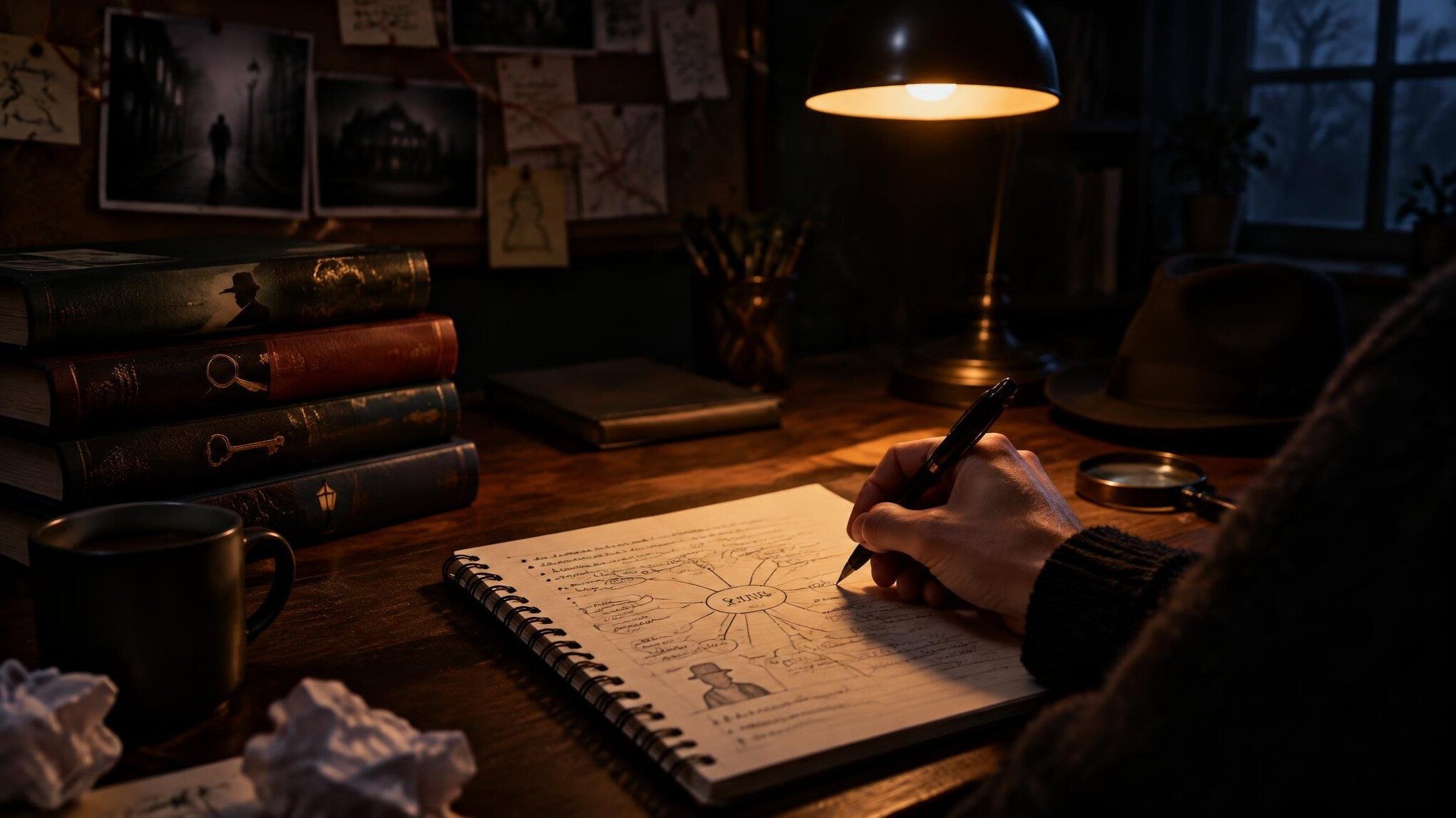 hand writing in notebook