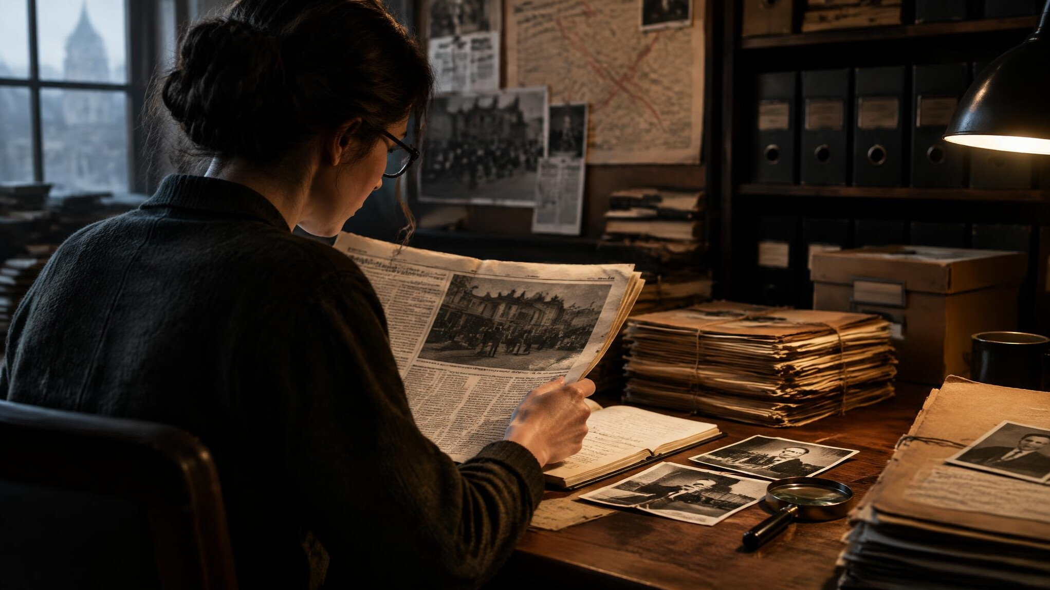 writer researching old documents