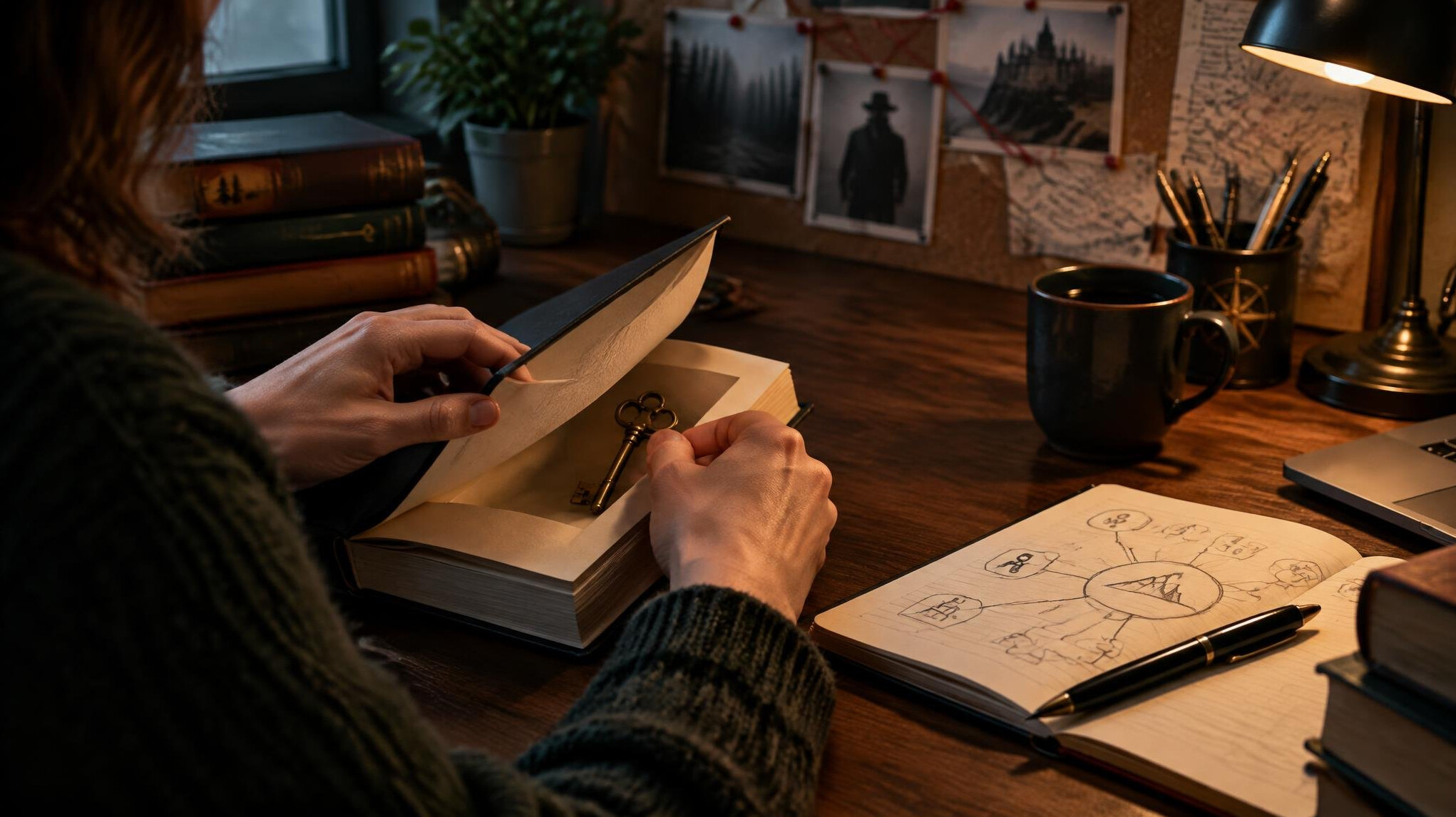 writer hiding key in book